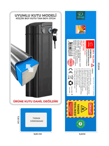 Arc Motors ARC102 36V 18,2Ah Uyumlu Bataryası Kutusuz Elektrikli Bisiklet Pili Li-ion Yedek Pil Paketi Arc.01K.10S7P.26BS