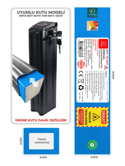 Arc Motors ARC102 36V 20,8Ah Uyumlu Bataryası Kutusuz Elektrikli Bisiklet Pili Li-ion Yedek Pil Paketi Arc.01O.10S8P.26BS