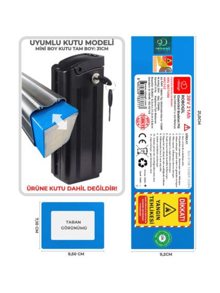 Arc Motors ARC102 36V 21Ah Uyumlu Bataryası Kutusuz Elektrikli Bisiklet Pili Li-ion Yedek Pil Paketi Arc.01M.10S6P.35BS