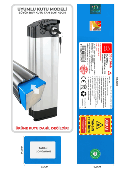 Arc Motors ARC102 36V 26Ah Uyumlu Bataryası Kutusuz Elektrikli Bisiklet Pili Li-ion Yedek Pil Paketi Arc.01B.10S10P.26BS