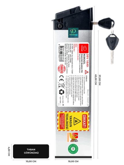 RKS XS35 Pro 36V 17,5Ah Uyumlu Bataryası Kutulu Elektrikli Bisiklet Pili Li-ion Yedek Pil Paketi Rks.01.10S5P.35